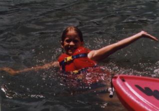 Laura Beth, age 9, in the lake at Camp Hebron